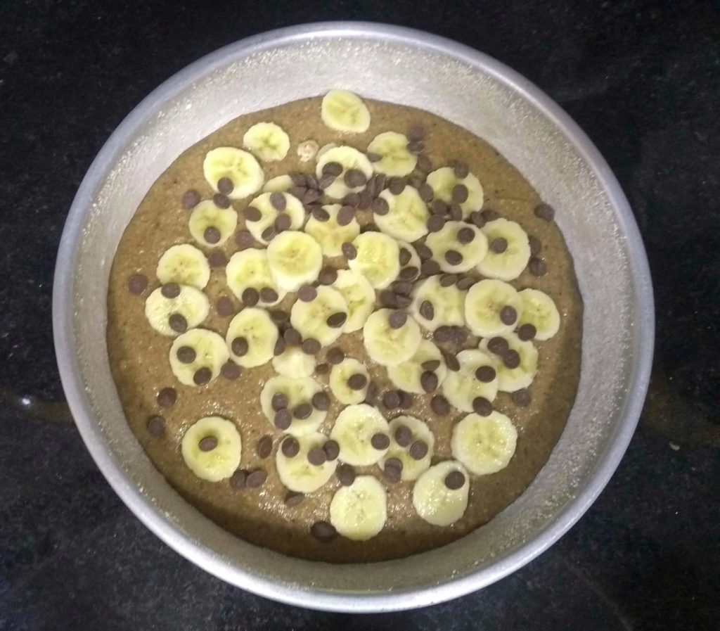 bolo de banana com chocolate