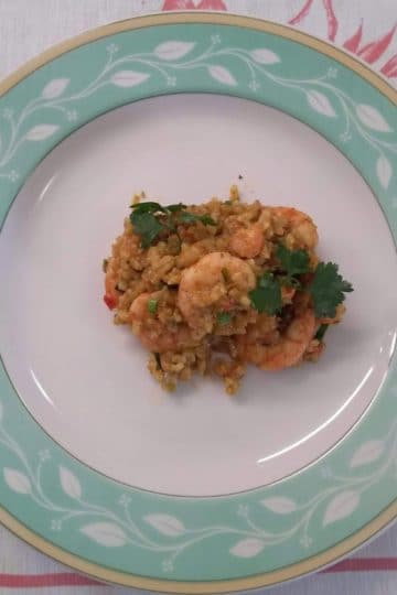 arroz com camarão