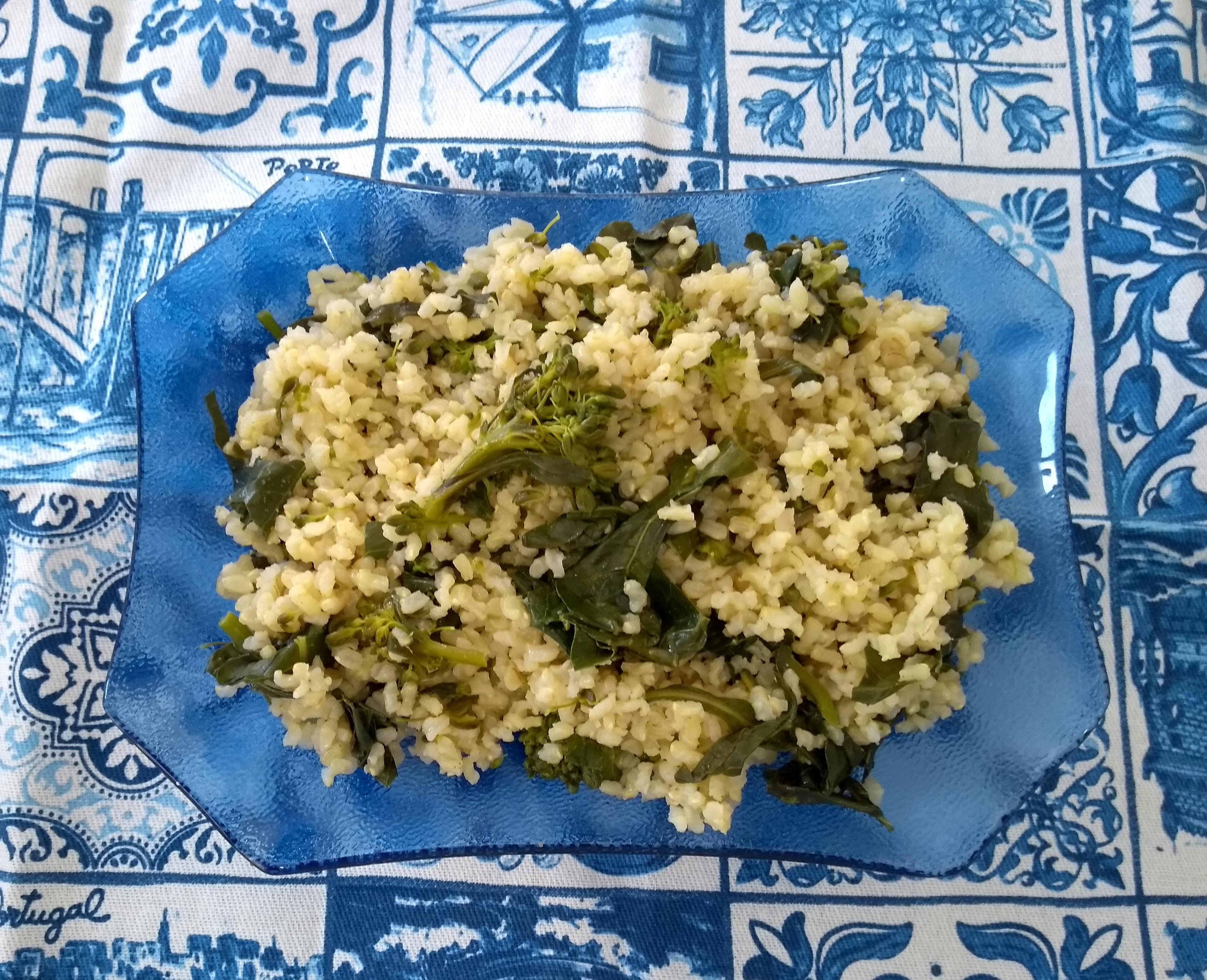 arroz integral com brócolis