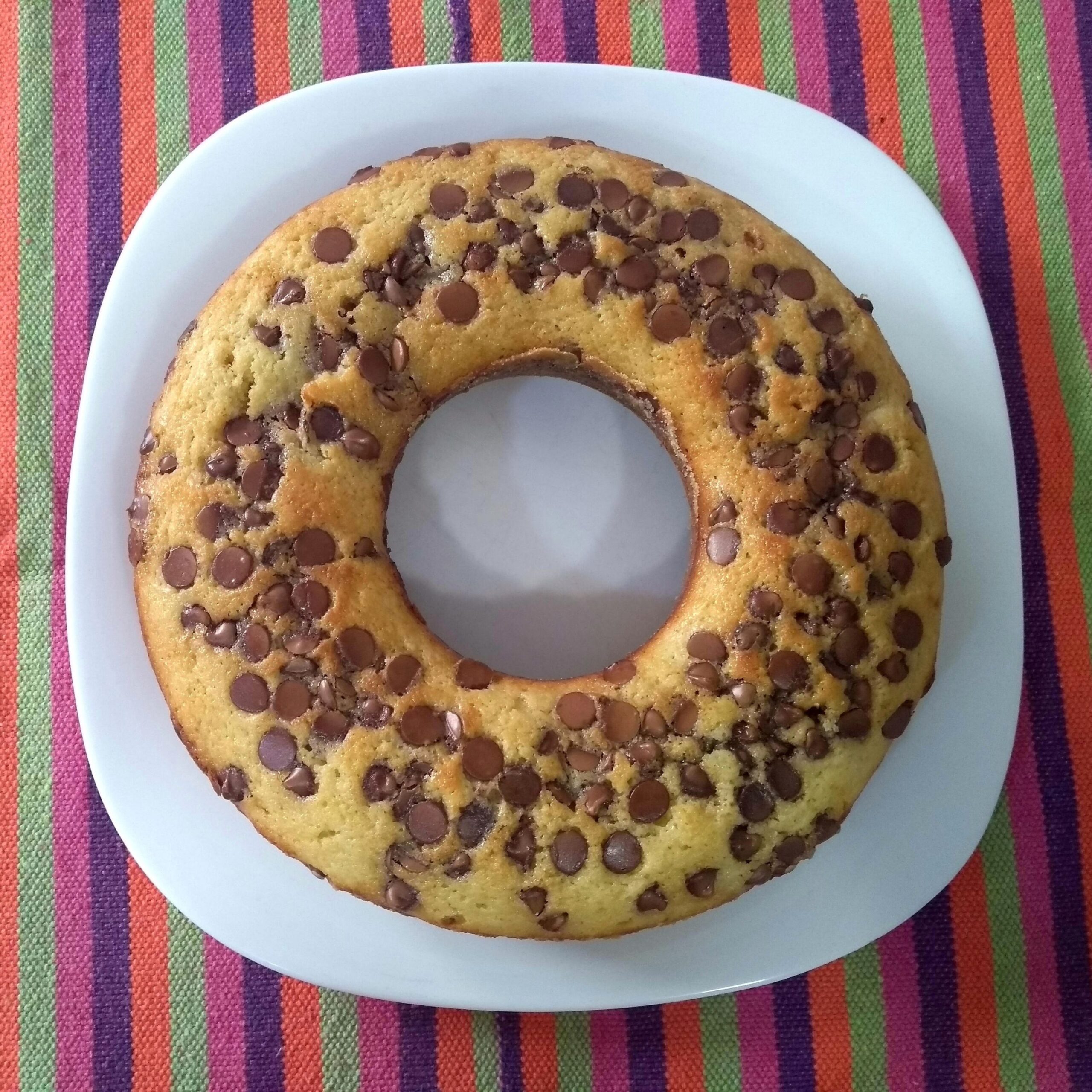 bolo de iogurte com gotas de chocolate