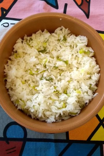arroz com alho poró