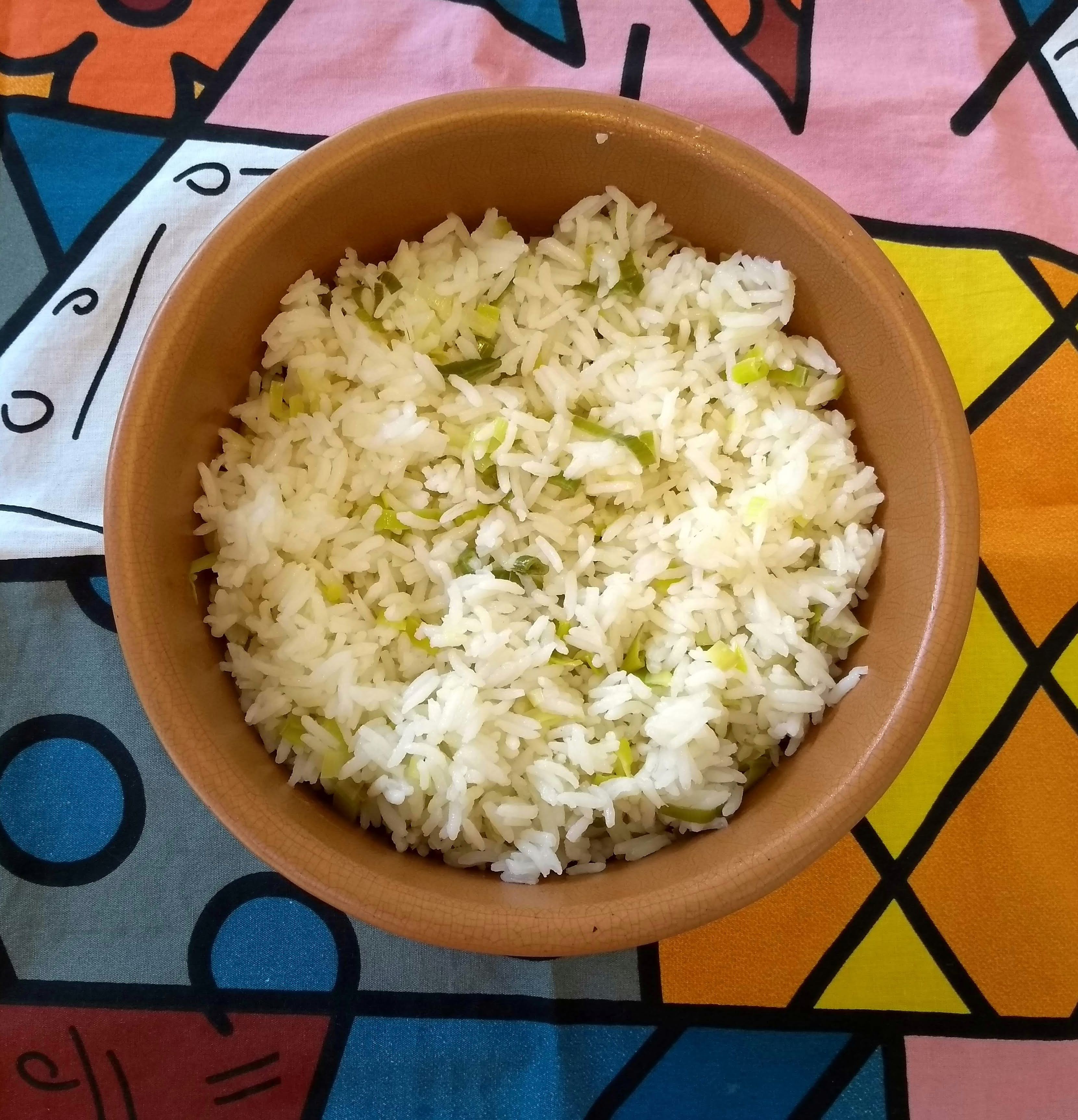 arroz com alho poró