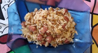 Arroz com lentilha e linguiça calabresa