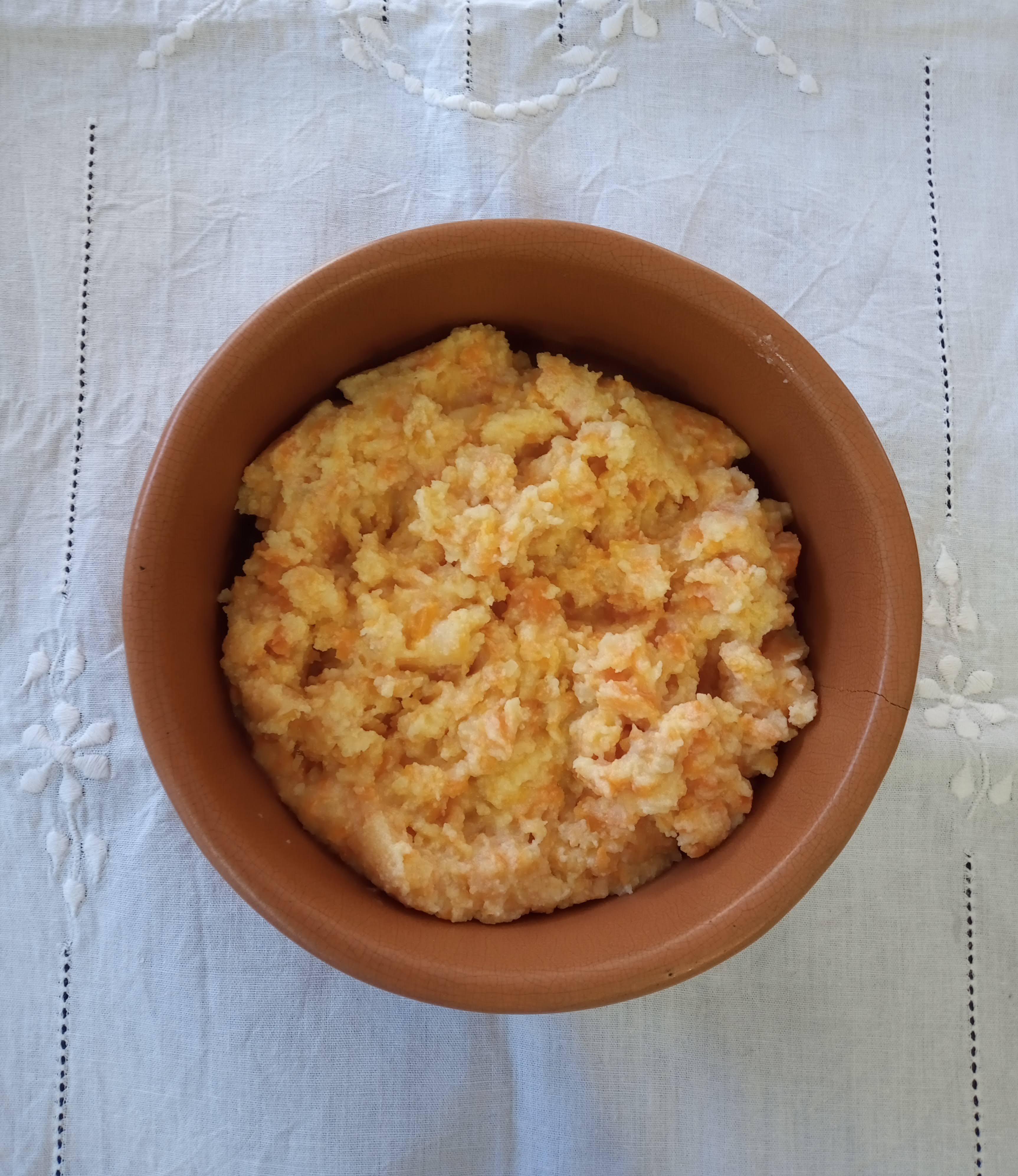 purê de batata com cenoura