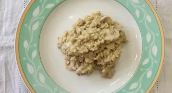 Arroz cremoso com cogumelos e gorgonzola