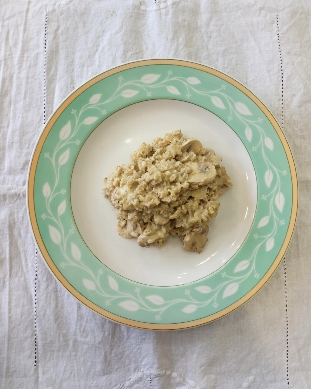 arroz cremoso com cogumelos e gorgonzola